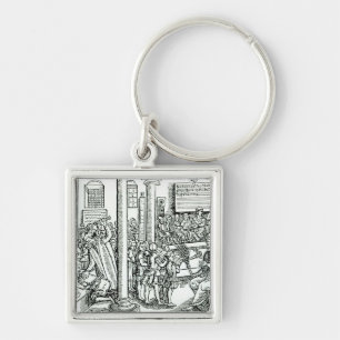 Schoolroom scene in Tudor times Key Ring
