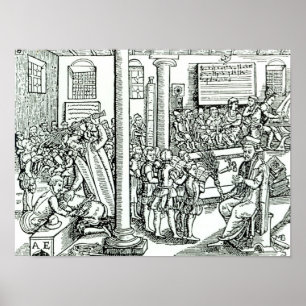 Schoolroom scene in Tudor times Poster