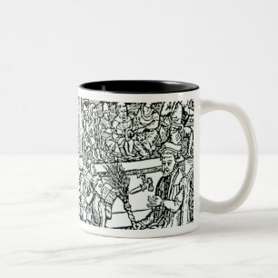 Schoolroom scene in Tudor times Two-Tone Coffee Mug