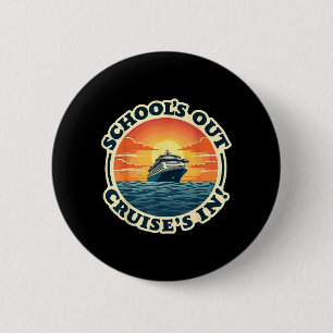 Schools Out Cruises In Teacher Summer Break Retro 6 Cm Round Badge