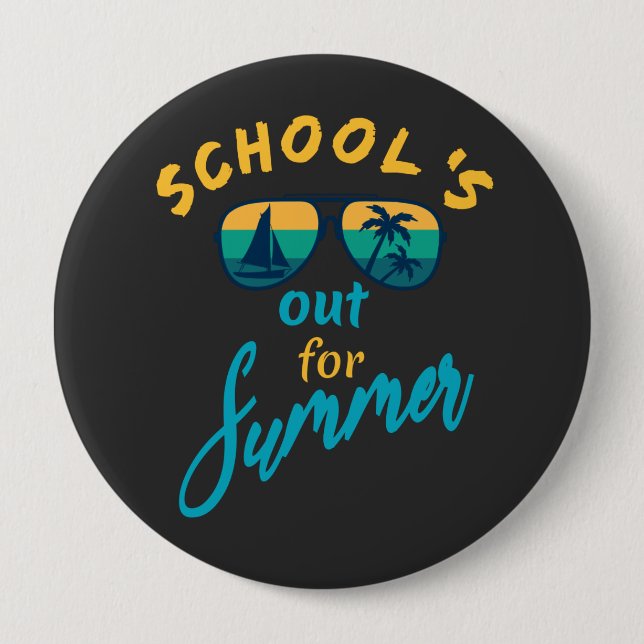 School's out for summer 10 cm round badge (Front)