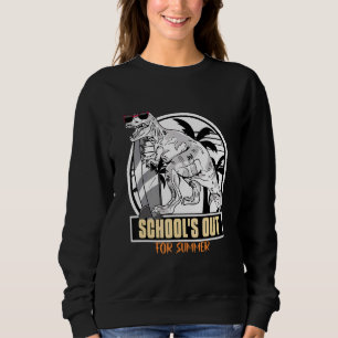 Schools Out For Summer Dinosaur Retro Sunset Vacat Sweatshirt