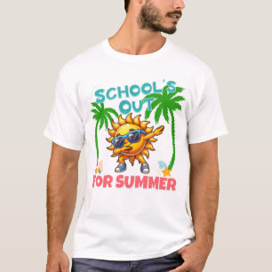 Schools Out for Summer Fun Colourful Bold T-Shirt