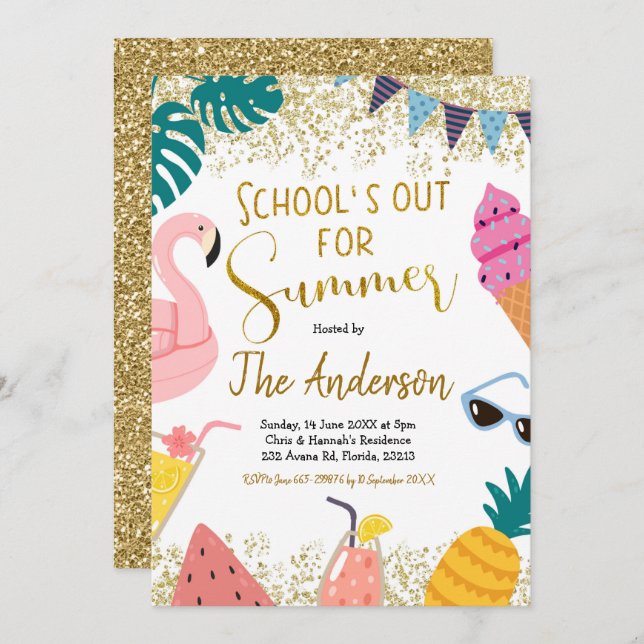 School's Out for Summer Invitation (Front/Back)