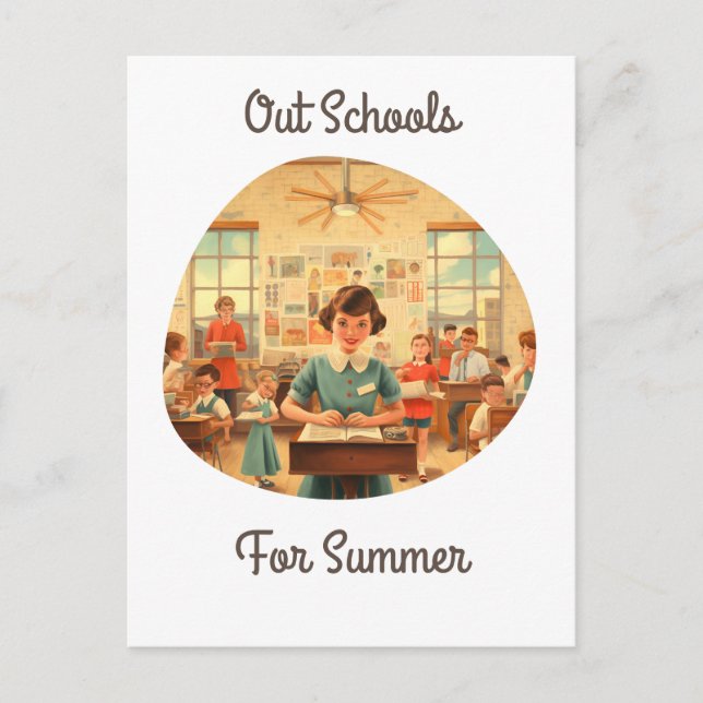 Schools Out For Summer  Postcard (Front)