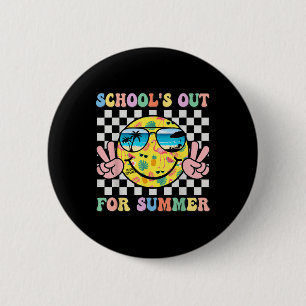 Schools Out For Summer Smile Teacher Kids Last Day 6 Cm Round Badge