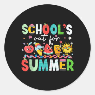 Schools Out for Summer Teacher Boy Kids Last Day Classic Round Sticker