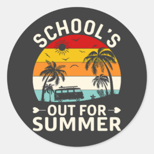 School's out for Summer Vintage Last Day Of School Classic Round Sticker