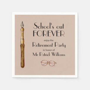 School's Out Forever Vintage Teachers Retirement Napkin