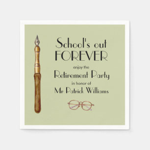 School's Out Forever Vintage Teachers Retirement Napkin