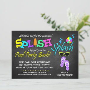 School's Out Pool Party Invitations