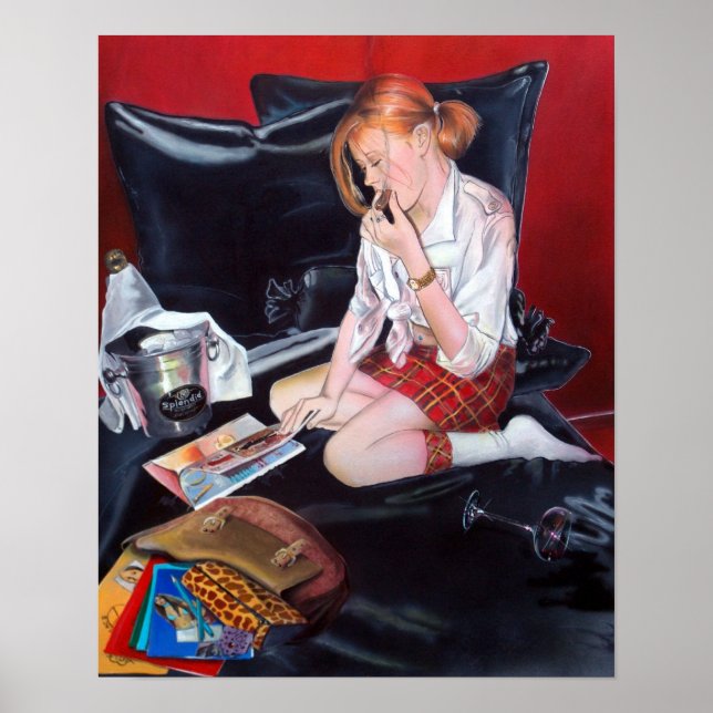 School's out print druck poster woman painting (Front)