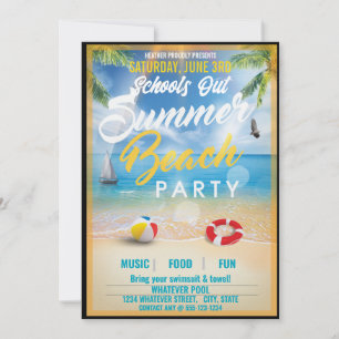 School's Out Summer Graduation Party Custom Invitation