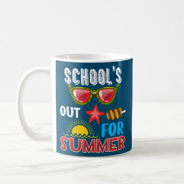schools out summer last day of school teacher coffee mug (Left)