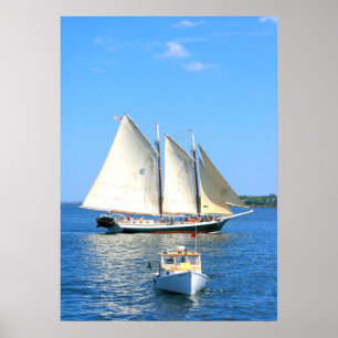 schooner and lobster boat poster