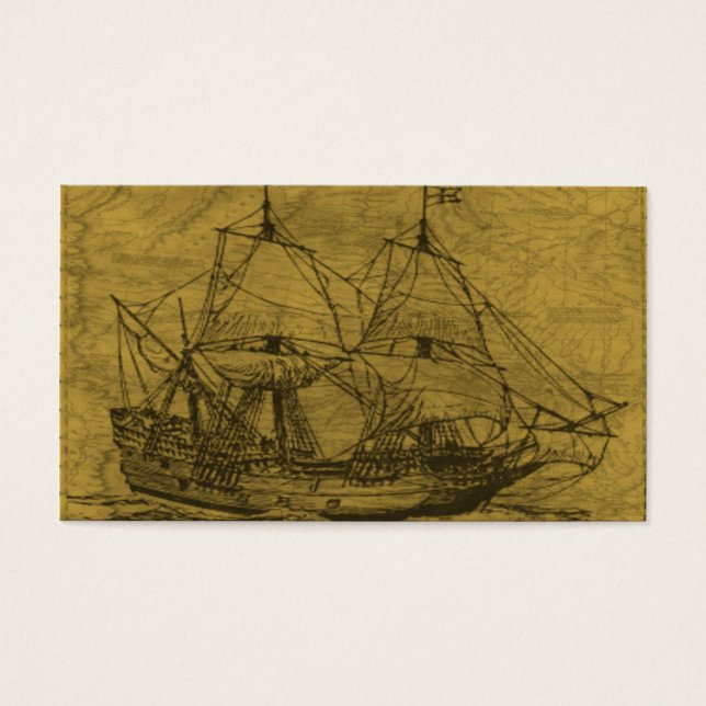 Schooner And Vintage Map (Front)