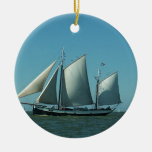 Schooner at Sea Ceramic Ornament