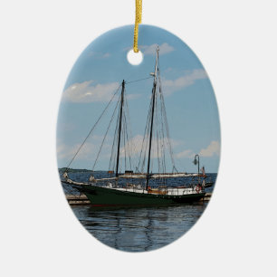 Schooner Ceramic Ornament