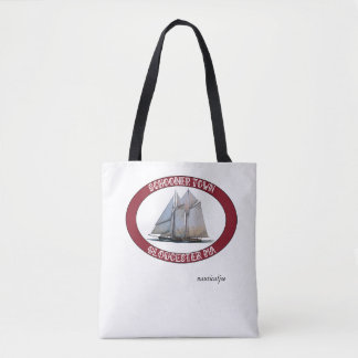 schooner nautical tote bag