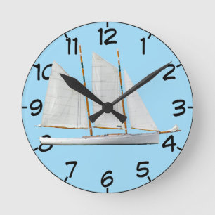 Schooner Numbered Round Clock