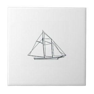 Schooner Sailboat Ceramic Tile