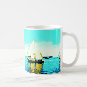 schooner sailing coffee mug