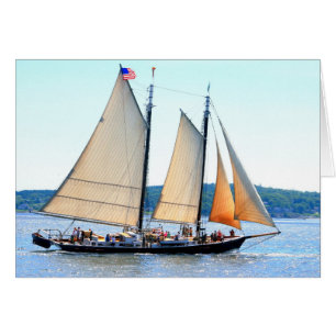 Schooner sailing off Maine