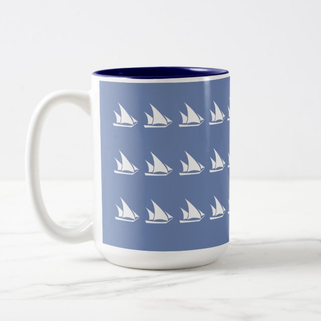 Schooner Sails Two-Tone Coffee Mug (Left)
