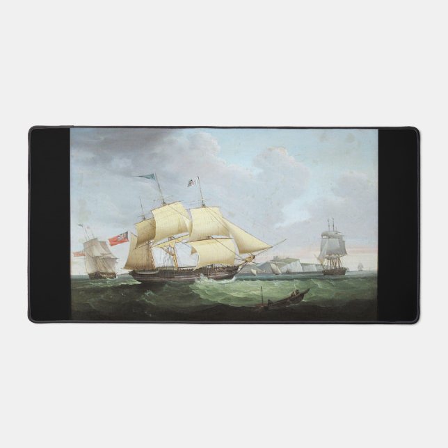 Schooner ship Harriet 1900s Desk Mat (Front)