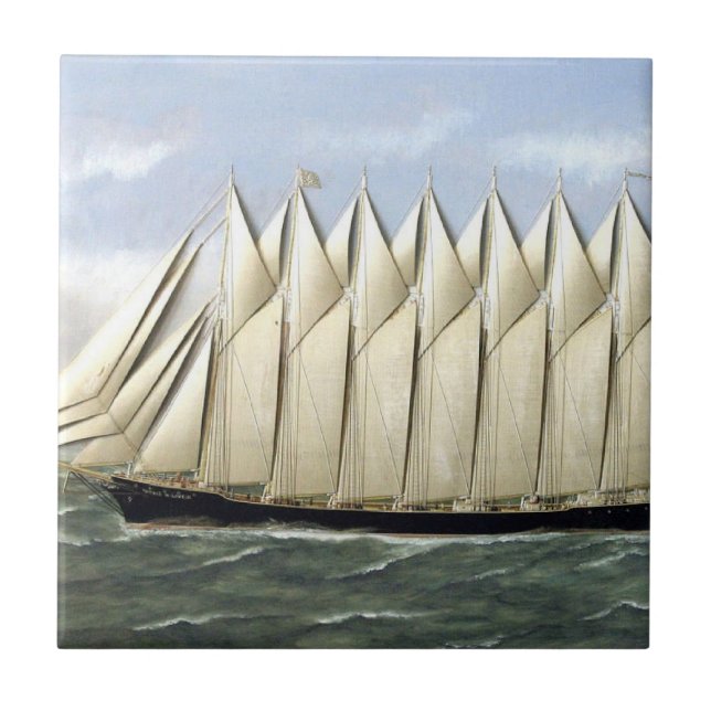 Schooner Thomas W Lawson 1900s Ceramic Tile (Front)