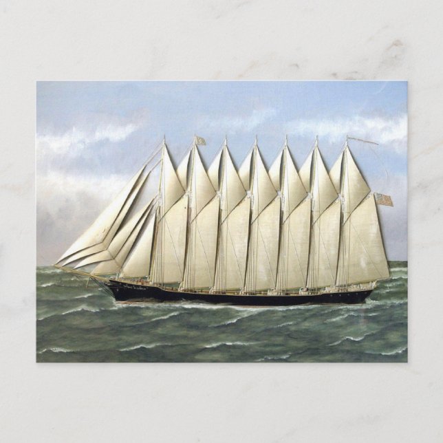 Schooner Thomas W Lawson 1900s Postcard (Front)
