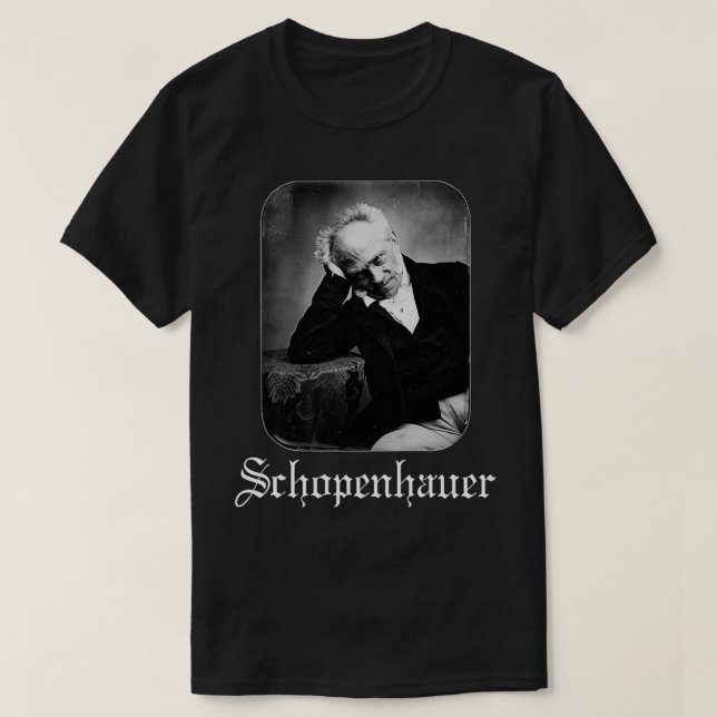Schopenhauer Black Metal Style Logo T-Shirt (Design Front)