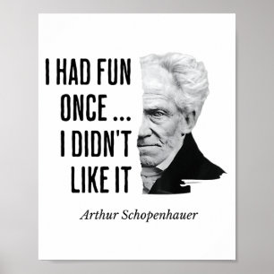 Schopenhauer Quote Funny Philosopher Statement Poster