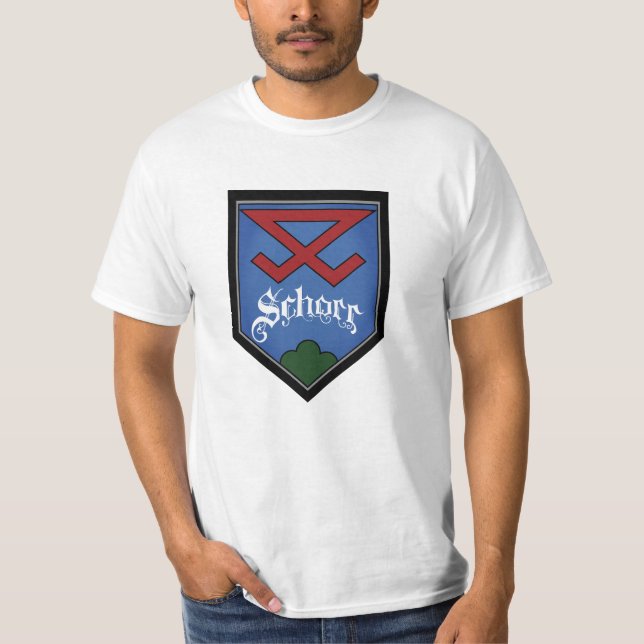 Schorr Shield Centre (mens) T-Shirt (Front)