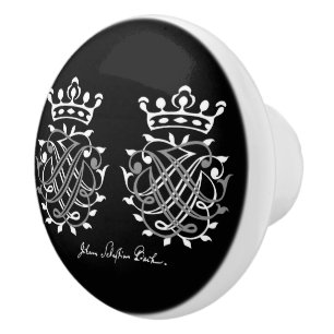 Schrankgriff mit Johann Sebastian Bach Siegel Ceramic Knob