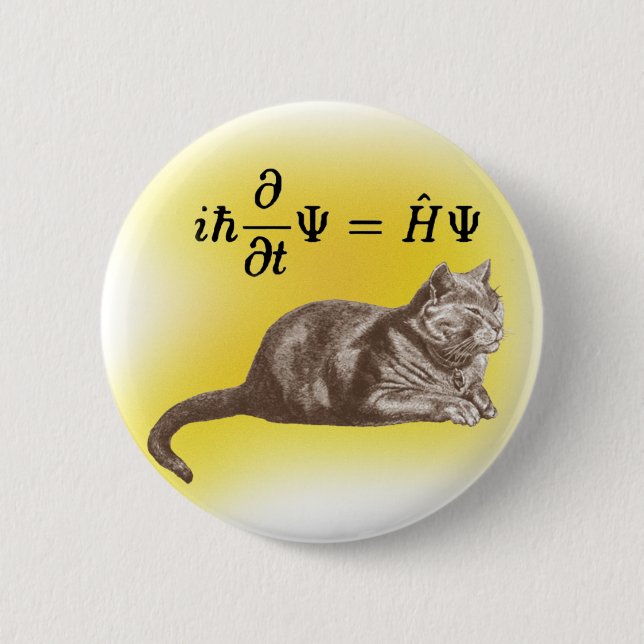 Schrodinger cat 6 cm round badge (Front)