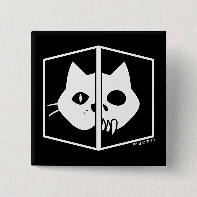 Schrödinger Cat Graphic 15 Cm Square Badge (Front)