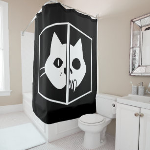 Schrödinger Cat Graphic Shower Curtain