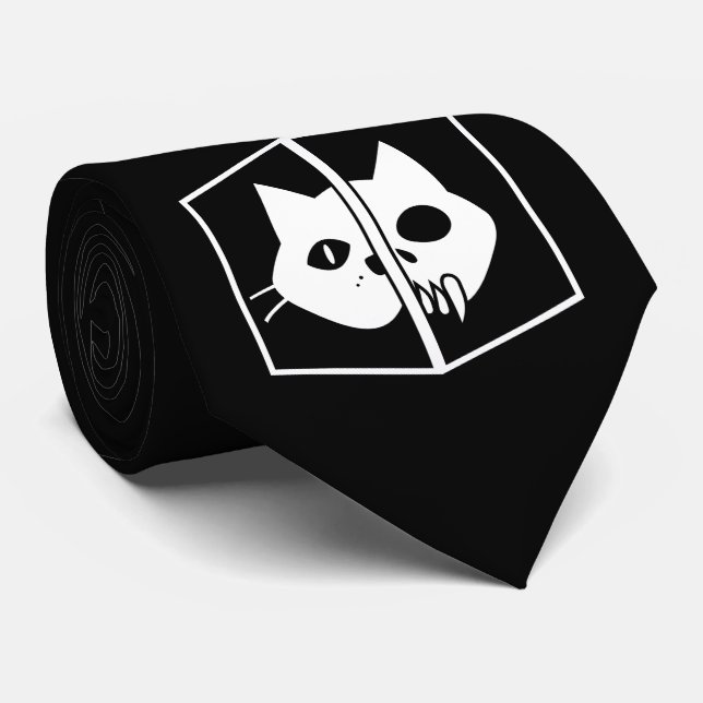Schrödinger Cat Graphic Tie (Rolled)