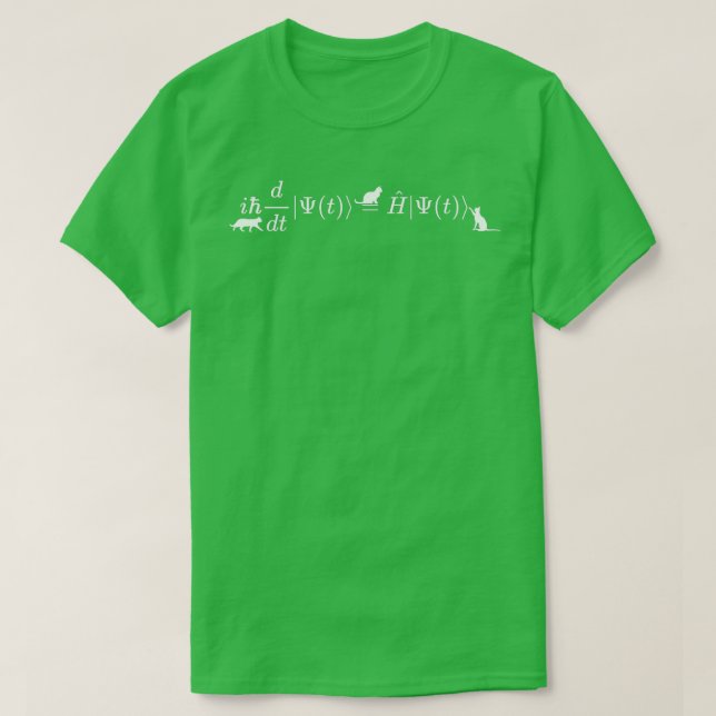 Schrodinger cats math and physics formula equation T-Shirt (Design Front)