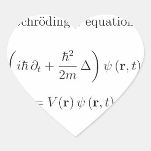 Schrodinger equation with name heart sticker