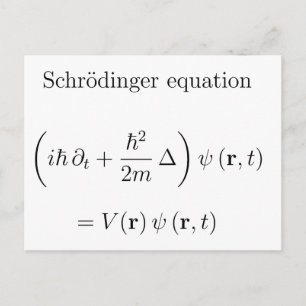 Schrodinger equation with name postcard