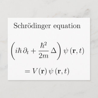 Schrodinger equation with name postcard