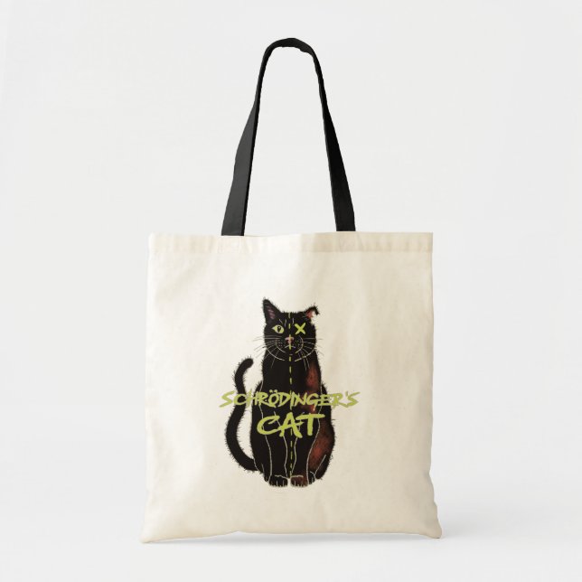 Schrodinger’s Cat Funny Physics Tote Bag (Front)