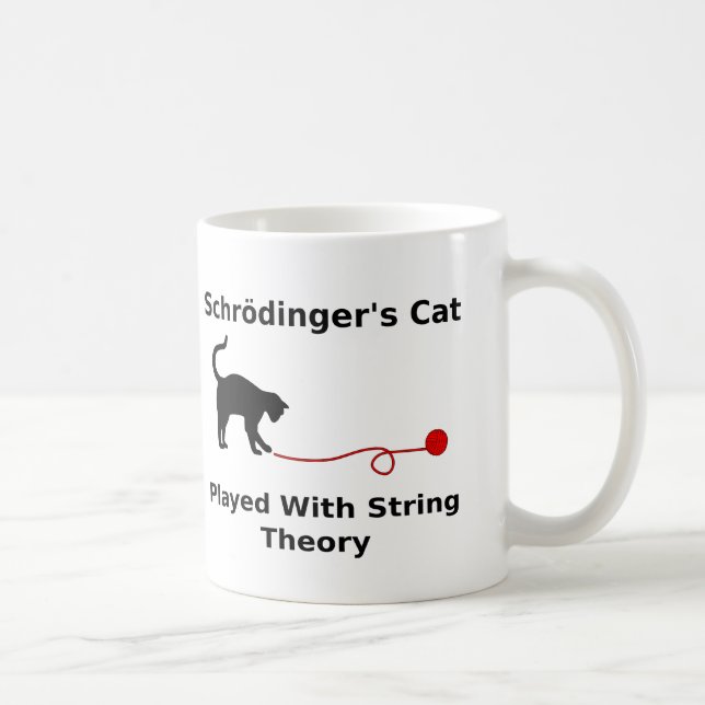 Schrödinger’s Cat Played With String Theory Coffee Mug (Right)