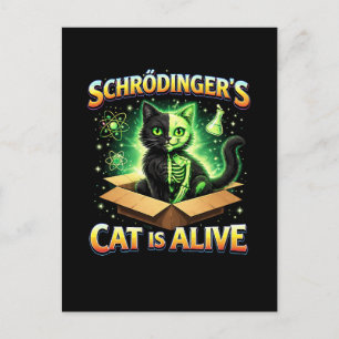 Schrödinger’s Curious Cat Postcard