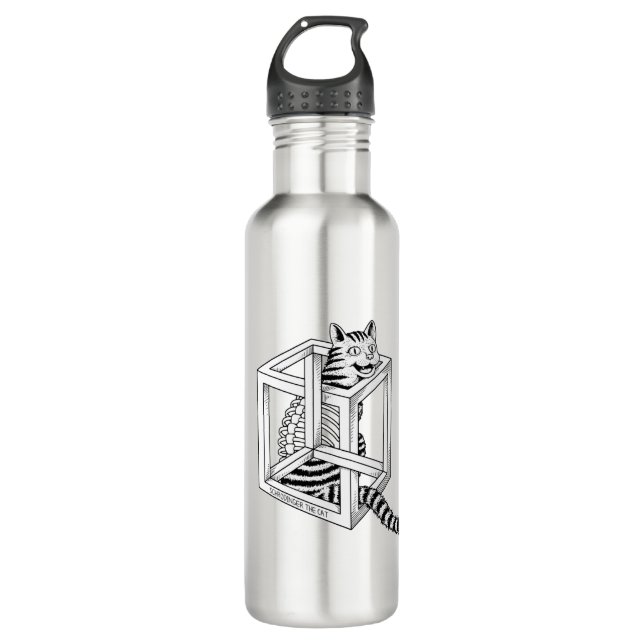 Schrodinger the Cat 710 Ml Water Bottle (Front)