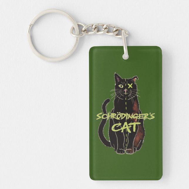 Schrodinger's Cat Acrylic Keychain (Front)