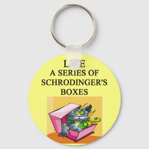 schrodinger's cat box joke key ring