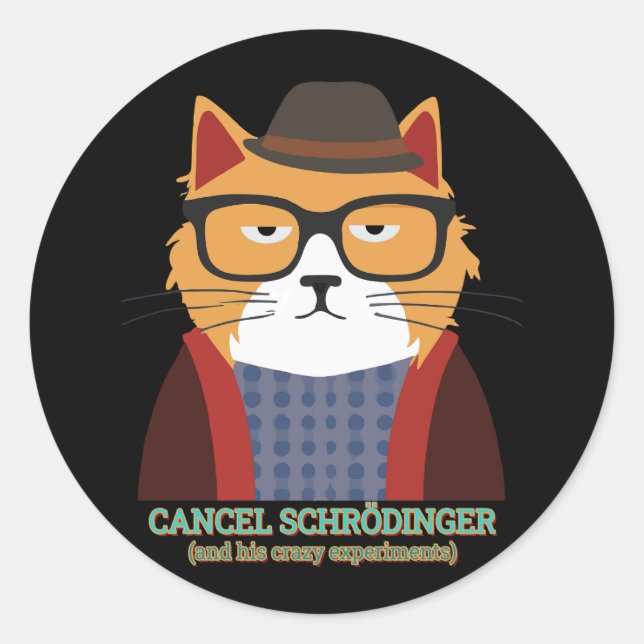 Schrodinger's Cat Classic Round Sticker (Front)